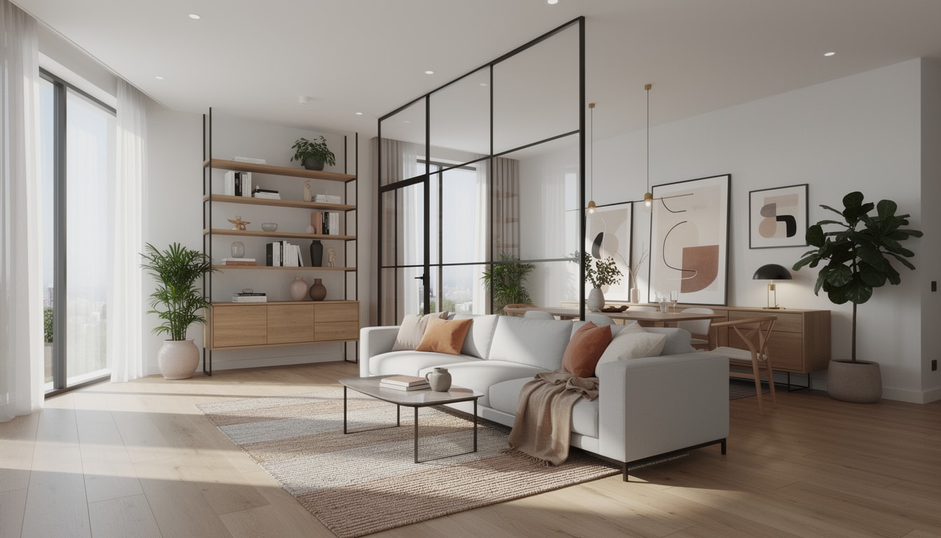 découvrez des astuces d'aménagement intérieur pour séparer vos espaces sans les cloisonner, en privilégiant la lumière et la fluidité.