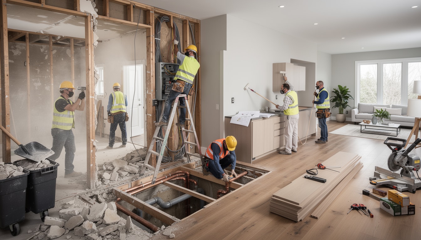 découvrez l'ordre logique des postes pour réussir la rénovation de votre maison étape par étape, de la planification aux finitions.