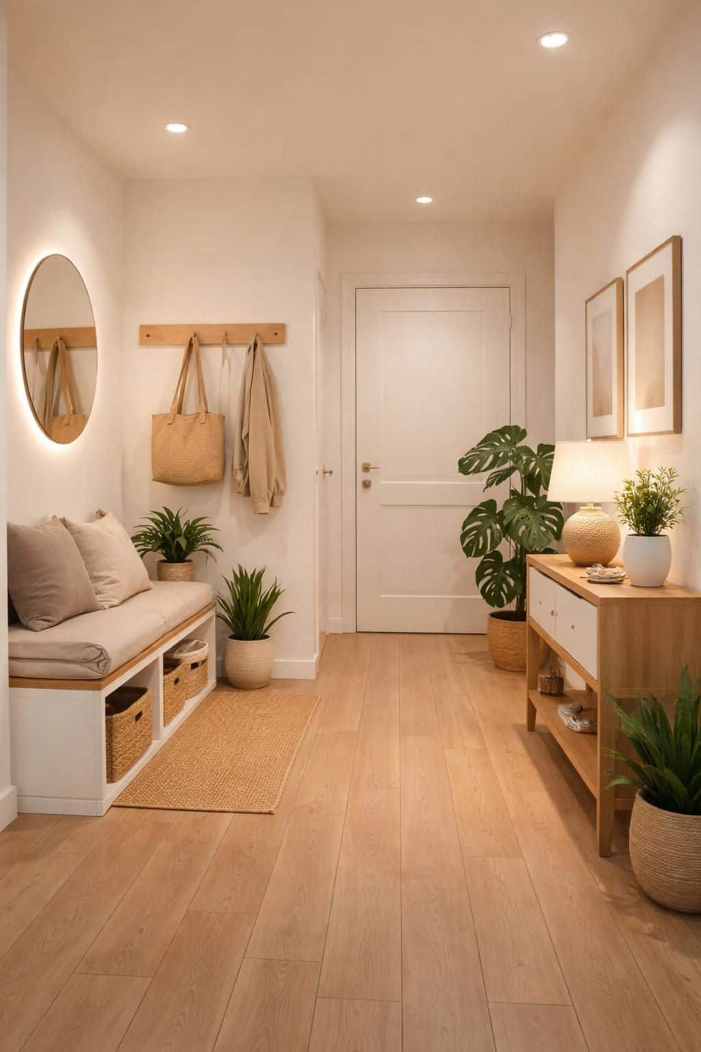 découvrez comment moderniser facilement votre entrée en rénovant uniquement le sol et l’éclairage pour un effet chic et accueillant.
